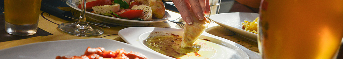 Eating Greek at Tastes of Greece restaurant in Laguna Niguel, CA.